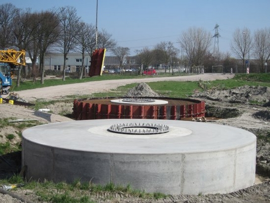 Hoogspanningsmast fundering betonkraag Hoogspanningsmast fundering betonkraag